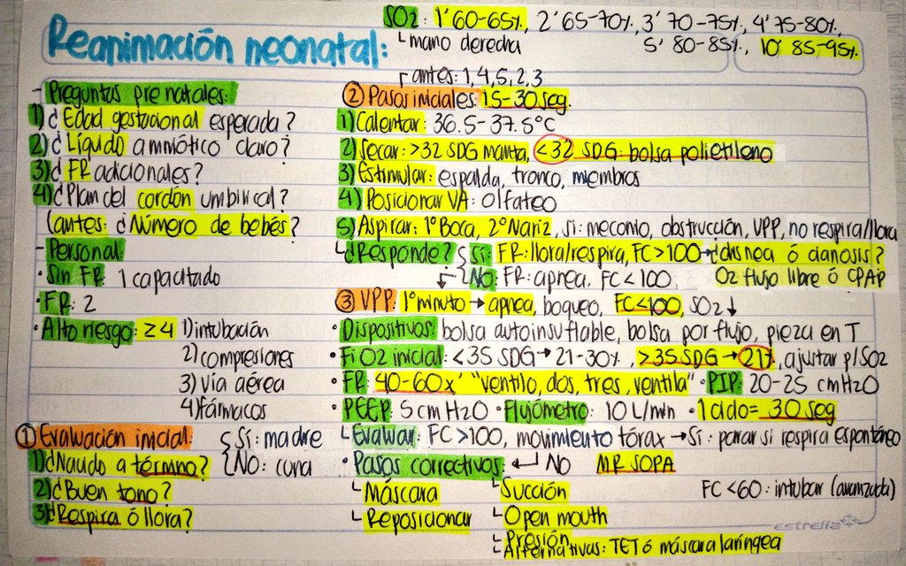 KarlaM_Hdz's tweet photo. Resumen de la actualización del Manual de Reanimación Neonatal 8° edición 🤓👶🏻🍼 https://t.co/Uc9hxULCku
