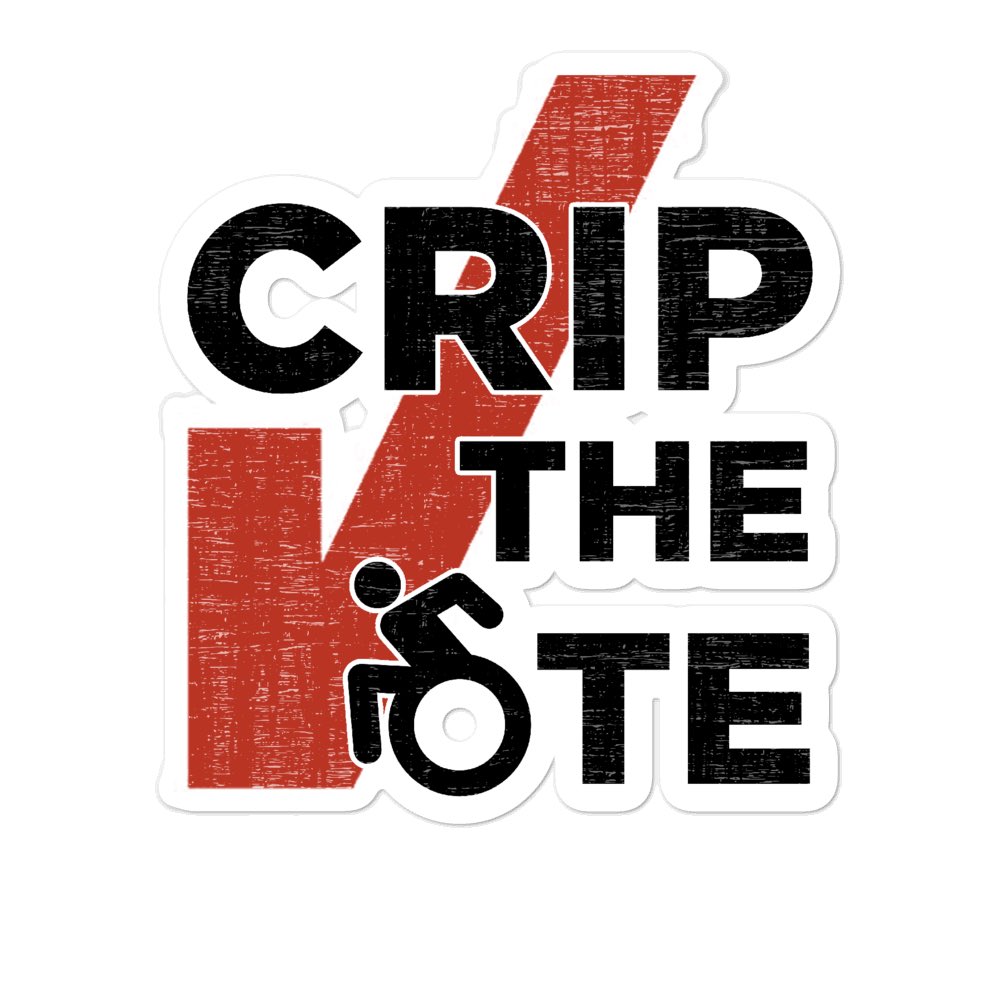 Red checkmark on a white background with the words “Crip the Vote” in black lettering