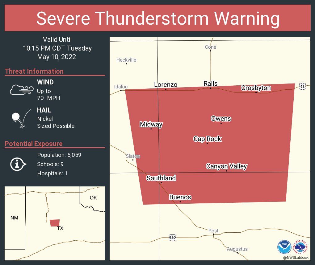 NWS Lubbock on Twitter "Severe Thunderstorm Warning including Ralls TX