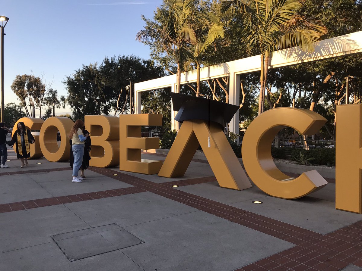 Our festive Go Beach sign all decked out for graduation - cannot wait until my first Commencement as the Dean!