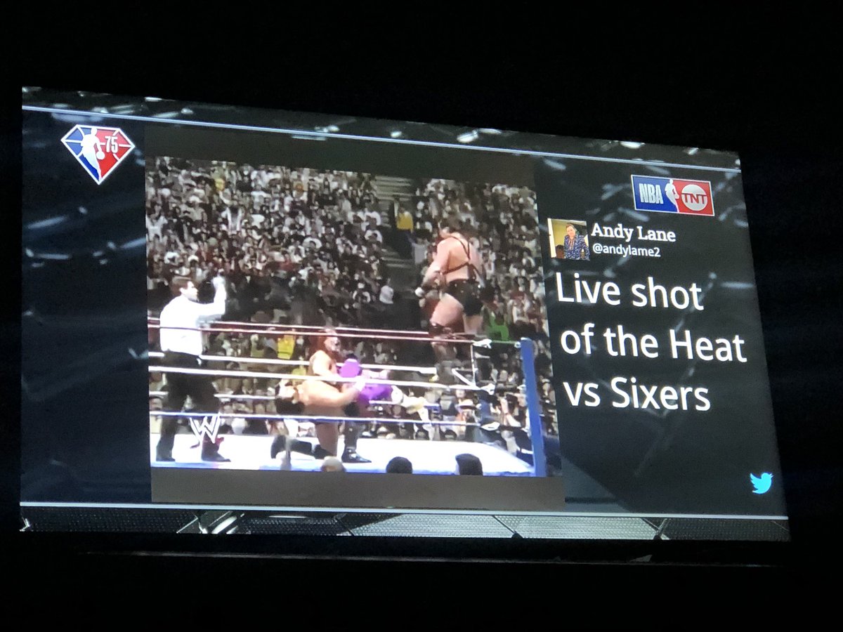 DiegoCali14's tweet photo. Demolition Gif being shown on ⁦@NBAonTNT⁩ . Hell Yeah 🔥🔥🔥. Gotta Love it!!! ⁦@RealDemoSmash⁩ ⁦@RealDemoAxe⁩ #BestTagTeamEver ⁦@MiamiHEAT⁩ https://t.co/50SMltV0NJ