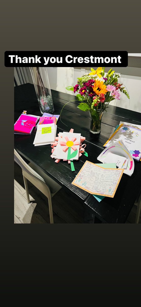 Thank you for the get well cards and flowers.  From Mrs. Farmer    #rcsdchampions