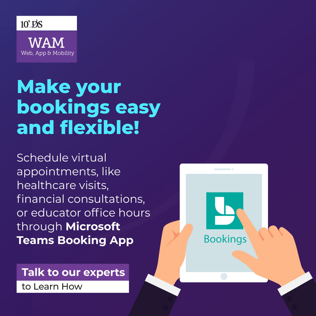 10xDS_WAM's tweet photo. Microsoft Teams offer the simplest way to schedule your virtual appointments using the Booking App.
Make your bookings easy and flexible!
➡️ https://t.co/U3azIjU9hC

#WeAreExponential #10xDS #MicrosoftTeams #BookingApp #VirtualBooking #MicrosoftSolutions" https://t.co/Msa98iXhrH