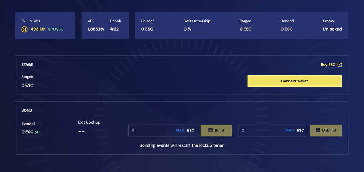 escryptofi's tweet photo. 📢 Hi there ESC Community

Bear market got you down? Wake up!!!

$ESC price yet stays over peg right now 

📈TVL ~$600K (+$100K in last 3 epochs)

🚀DAO APR~1900%

🚀Liquidity APR~2000%

Join us to ESCape this situation: https://t.co/OvYNXm7B9Y

#ESC #CRO https://t.co/GWXr1B5KcJ