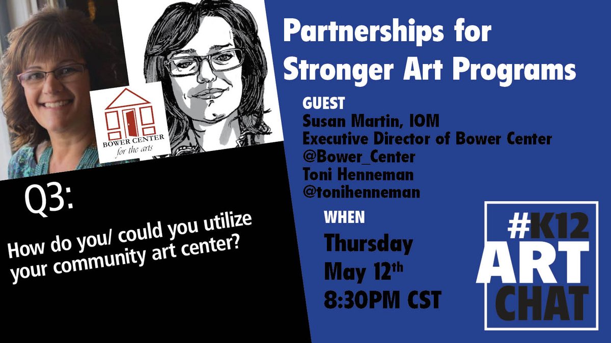 creativitydept's tweet photo. Q3: How do you/ could you utilize your community art center? #K12ArtChat @SchoolArts https://t.co/oEMatuLgOx