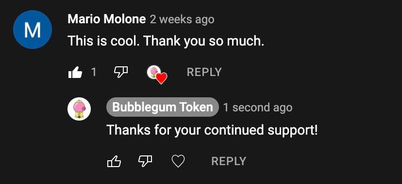 1st Winner of the Previous YouTube Contest is Mario Malone on YT!! Congrats, you won 100 Million Bubblegums! 🍻

#ContestAlert #win #airdrop #GiveawayAlert #contest #altcoins #cryptotrading