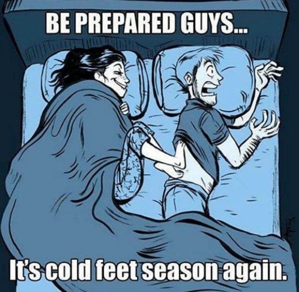 FloconHeatPumps's tweet photo. Does anyone else feel like the 'cold feet' season is coming?
#coldfeat #winter #moreblankets #happycustomers #flocon https://t.co/ibODB39fGL