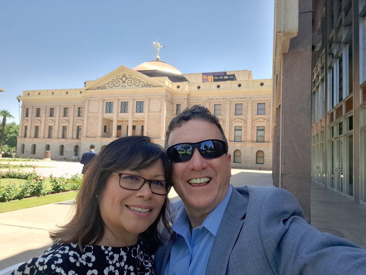 AWCPREZ's tweet photo. Honored to have been unanimously approved by the Senate Education Committee to the Arizona State Board of Education.   The best part? My wife and #1 fan was there to cheer me on! https://t.co/TxEjaeXr5c