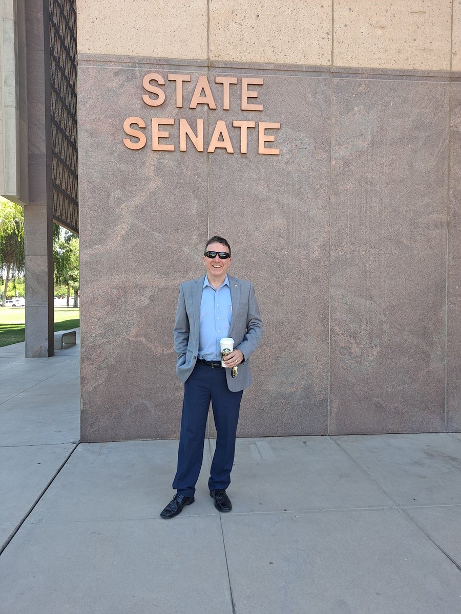 AWCPREZ's tweet photo. Honored to have been unanimously approved by the Senate Education Committee to the Arizona State Board of Education.   The best part? My wife and #1 fan was there to cheer me on! https://t.co/TxEjaeXr5c
