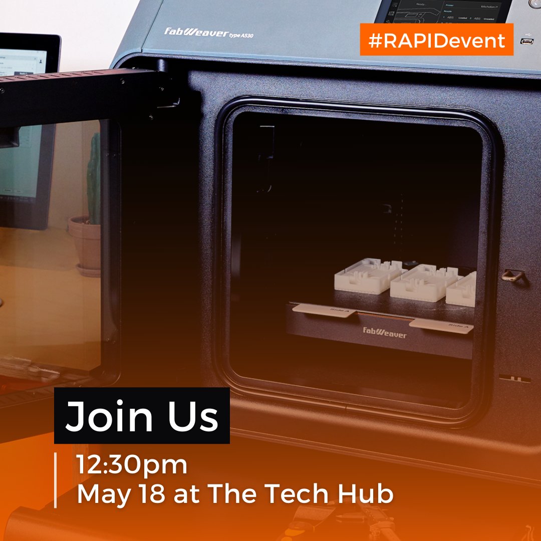 fabweaver_3d's tweet photo. Join us at 12:30pm on May 18 in the Tech Hub at RAPID + TCT.
We're on our way to Detroit to introduce you to the fabWeaver type A530.
You won't believe how this industrial 3D printer will fit into your office AND your budget!
.
#RAPIDevent #3Dprinting #rapid2022 #fabweaver https://t.co/yFjRTNq5vf