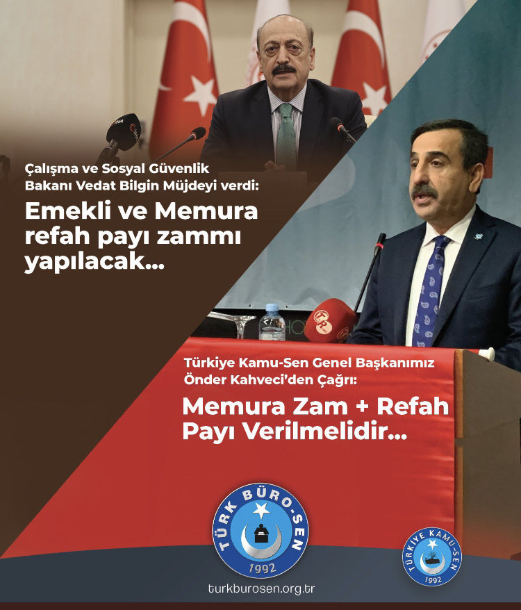 Taleplerimiz karşılık buldu. Türkiye Kamu-Sen olarak refah payı talebimiz hayata geçiriliyor.
#TürkiyeKamuSen