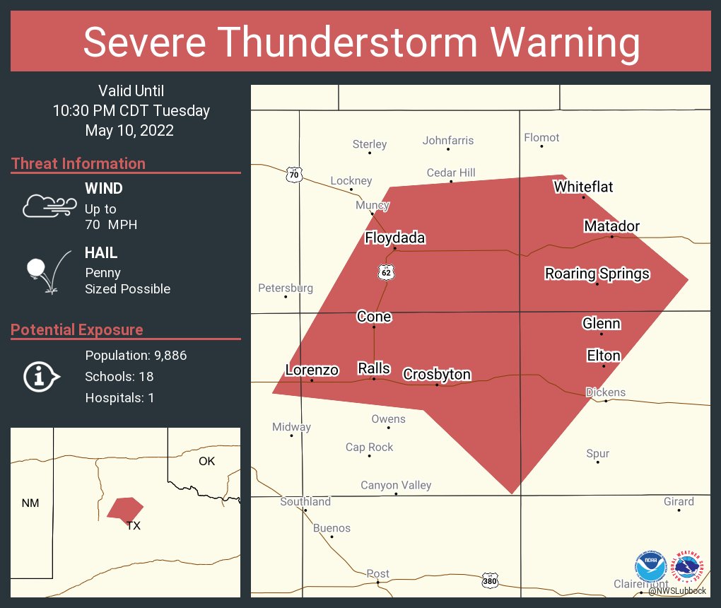 NWS Lubbock on Twitter "Severe Thunderstorm Warning including Floydada