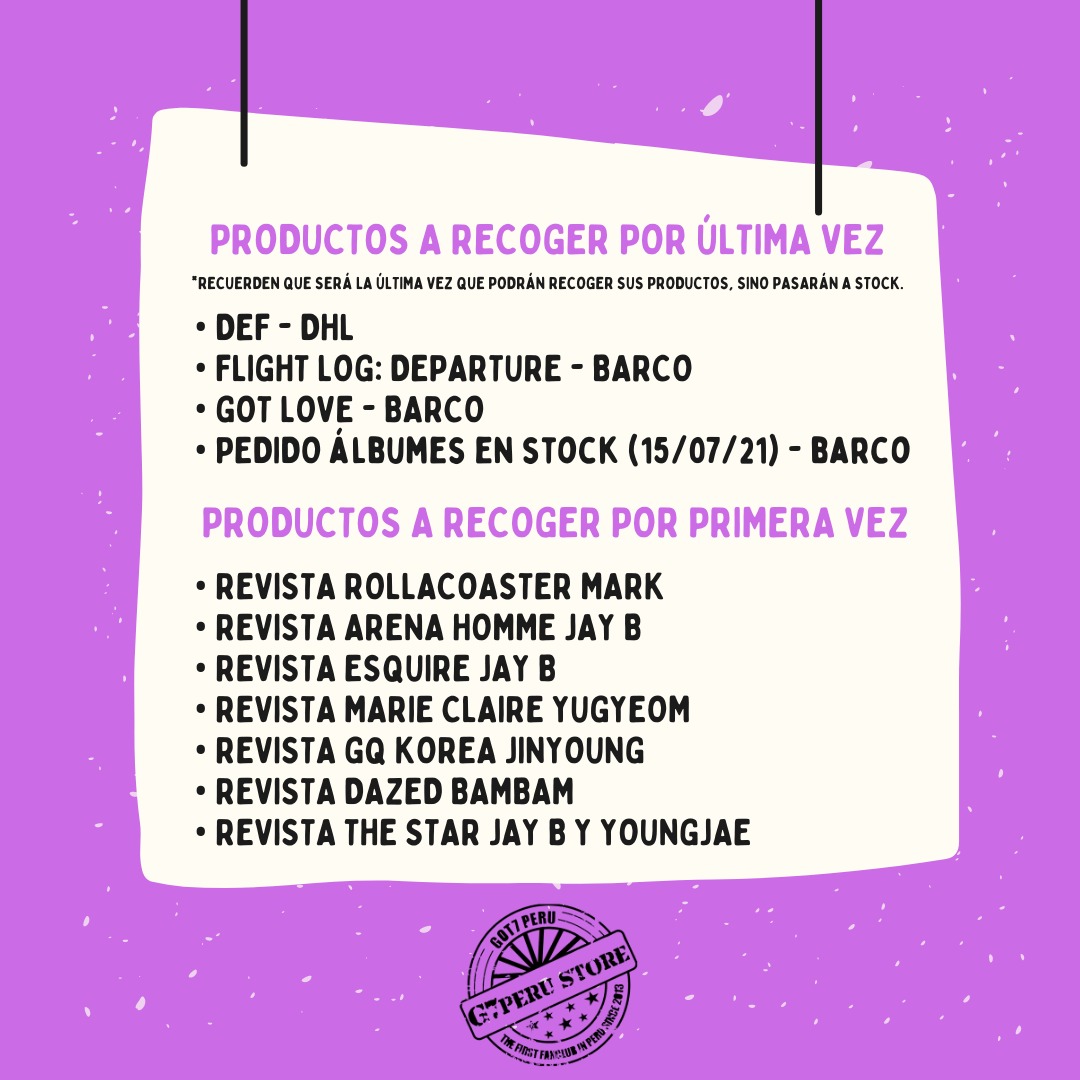 GOT7_Peru's tweet photo. ENTREGAS PRESENCIALES EN EL EVENTO DE ANIVERSARIO DE JJPROJECT
Lean toda la información y llenen el formulario: https://t.co/EPmQspRvwo
Nos vemos el 14 de mayo con los asistentes al evento 🥳
Separen su cupo con @JAYB_G7Peru @JinYoung_G7Peru 💚
#GOT7 #G7PeruStore https://t.co/019NbRLN26
