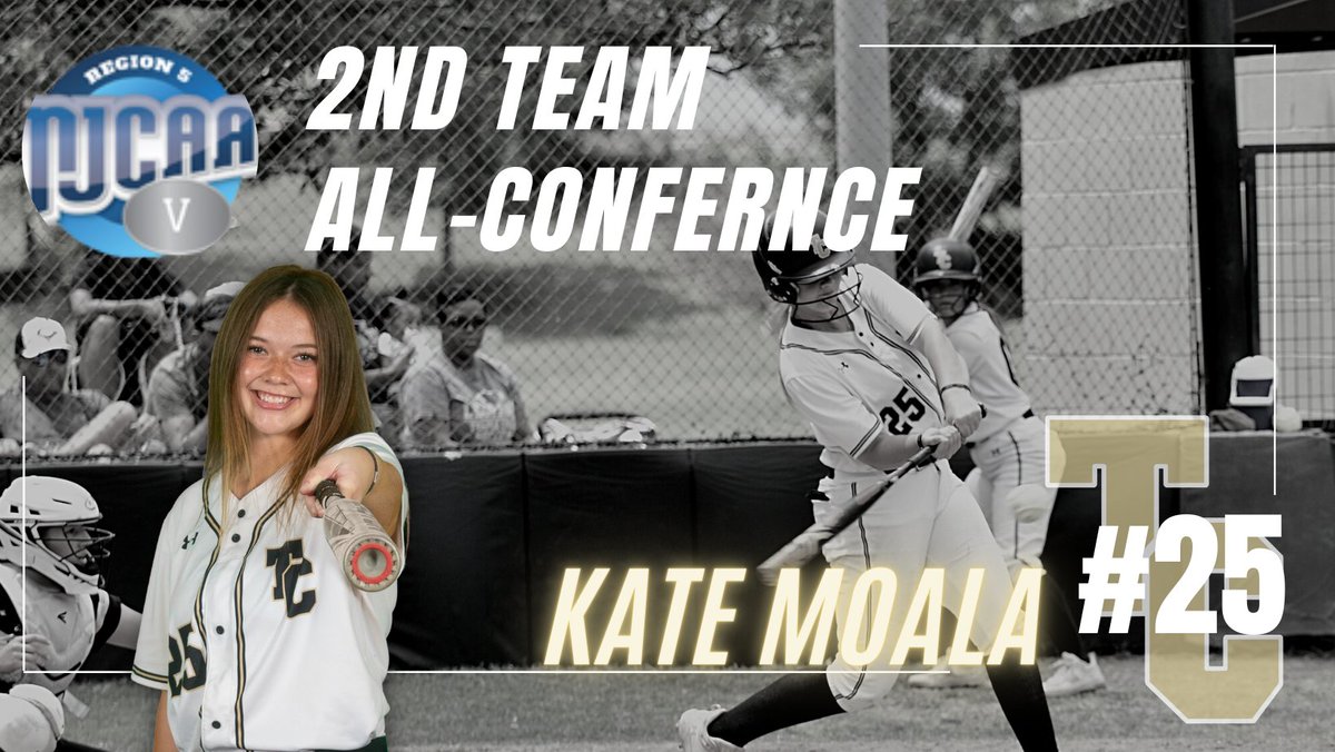 SoftballTemple's tweet photo. Congratulations to @katemoalaaa   on making 2nd Team All-Conference for NJCAA Region 5💛🖤 #YahLeps https://t.co/Xbp3u5bz6g