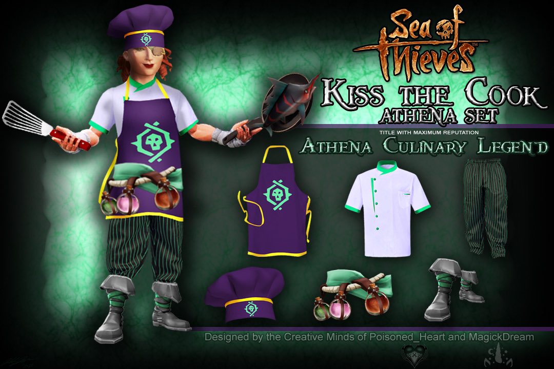 poisonedheart77's tweet photo. @SeaOfThieves Here’s my pirate modeling off the 1st full set @Magick_Dream & I cooked up the #AthenaCulinaryLegend #CulinaryLegendOfTheSeaOfThieves #ChefHat #ChefApron #ChefTop #ChefPants #ChefBelt w/ seasoning bottles attached & #ChefBoots #BeMorePirate #KissTheCook #Retweet https://t.co/PV911wEDPD