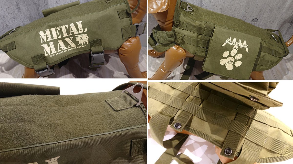 GAMESGLORIOUS's tweet photo. 【#全日本戦闘犬化計画】リアルポチ装甲が #エビテン にて絶賛予約中！上部に自作の武器などを配置できる面ファスナー、側部に着脱できるポーチを配置し、調整可能なストラップで犬のサイズに合うように調整する事ができます。ご予約→ https://t.co/lipfJPu3gd #メタルマックス #gamesglorious https://t.co/nLbp1xygQI