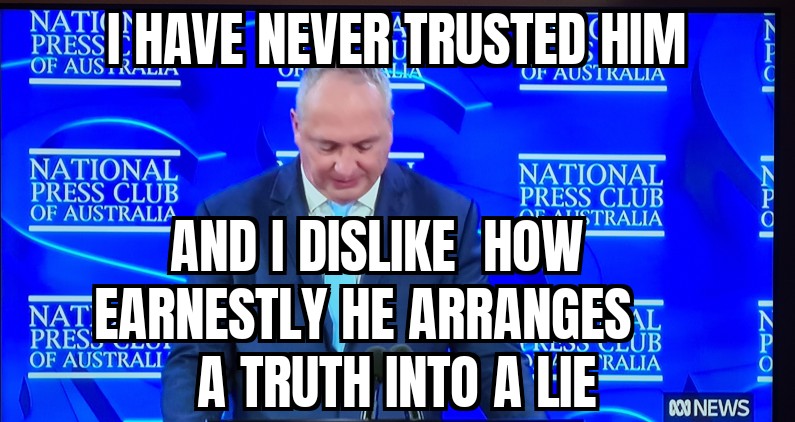 AprilFredric's tweet photo. LNP fangirl Jane Norman asked Nose Bleeder Barnaby Joyce why is #ScottyTheLiar so unpopular now as compared to the 2019 election 😳 

The answer is obvious, the majority of Australians now know who Scomo really is.

Even Barnaby knows...

#ausvotes 
#auspol 
#ScottyTheScumbag https://t.co/UQPINagfS3