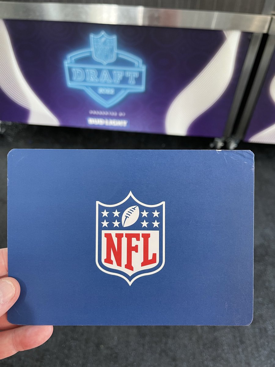 Jim_n_Texas's tweet photo. The actual #NFL #DraftCard they handed me to read for the @dtturner11 pick… and I was able to keep it… 👍🏈😎 https://t.co/g3ADmGND3o
