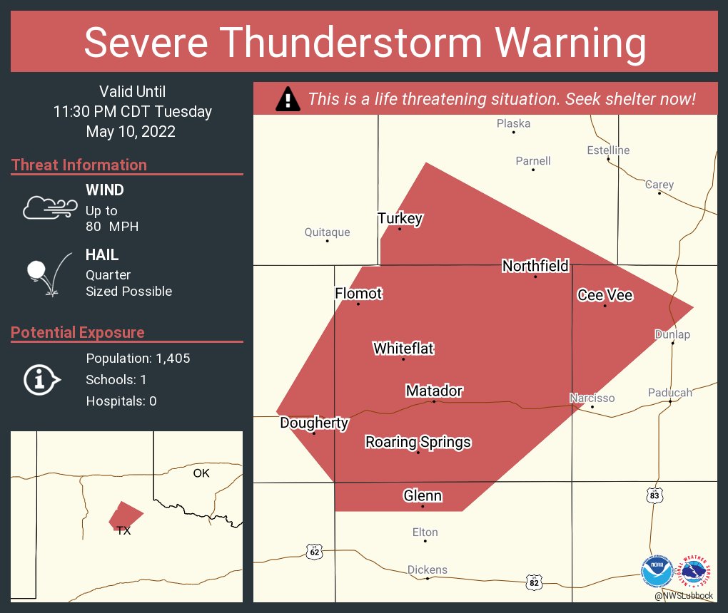 NWS Lubbock on Twitter "Severe Thunderstorm Warning including Matador