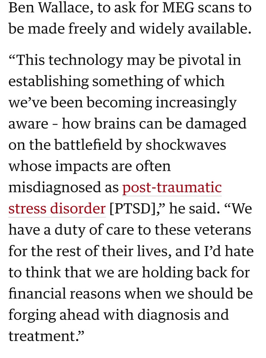 @Silas33 @WesselyS @MarkMooch Thousands of war veterans went off to fight the same war, #AmericanSoldiers were properly #investigated & #diagnosed w #traumaticbraininjuries whilst #BritishSoldiers were written off w #PTSD. Why Sir?#VeteransLivesMatter 
#pwME #GWI #LC #WillfulIgnorance theguardian.com/society/2022/f…