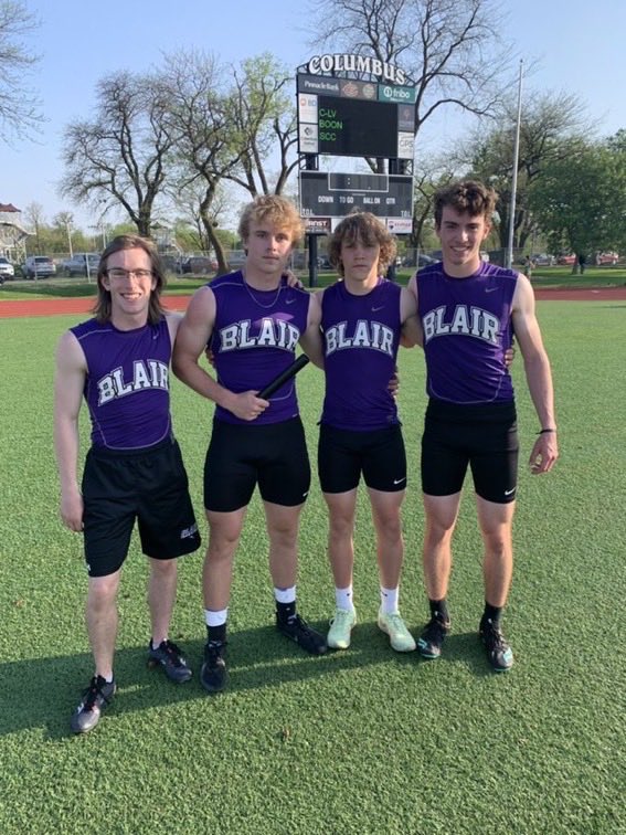 MrsTHolcomb's tweet photo. Very proud mom tonight!  Ben runs the anchor leg for the Blair 4x100 relay and they are State Track bound with a District Runner-up finish in Columbus today! #seeyouatBurke https://t.co/QFi3lKc5D5