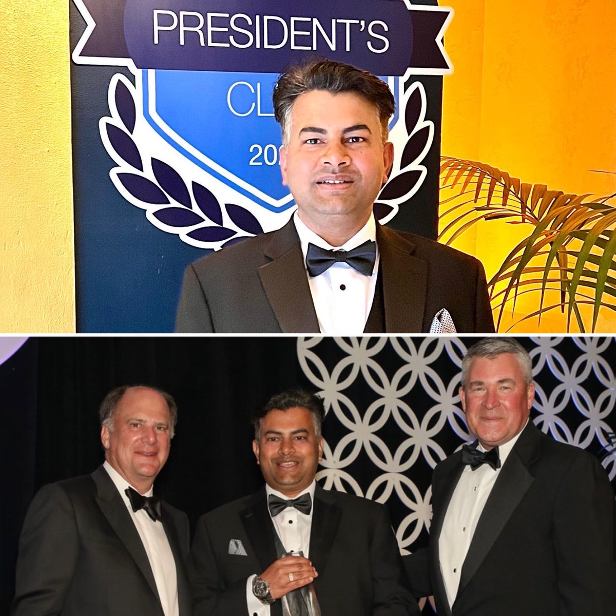 RRamie's tweet photo. Absolutely Honored to be part of the prestigious NTT DATA Presidents Club. Receiving my Sales Award from Mr. Bob Pryor, CEO and Mr. John Graham – President for FY 2021 – 22. 
I would like to take a moment to thank my customer, NTT DATA Leadership team, Delivery Team &amp; my Family. https://t.co/fJ4PZGYU64