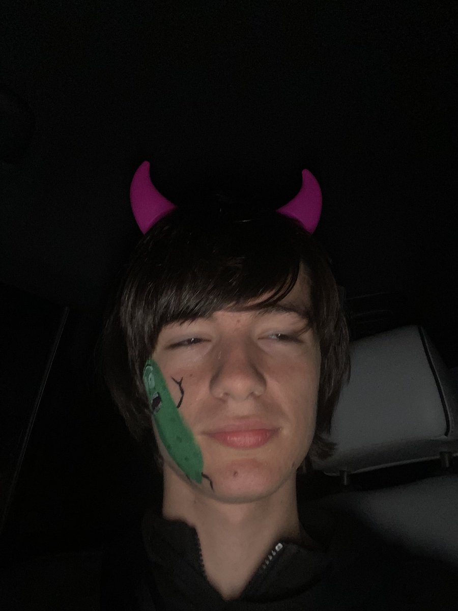 ExitSign8's tweet image. Here was me at the carnival the other day since I have nothing better to post on this god forsaken website. Also yes, I actually did get a dill pickle fave painted on me because why not