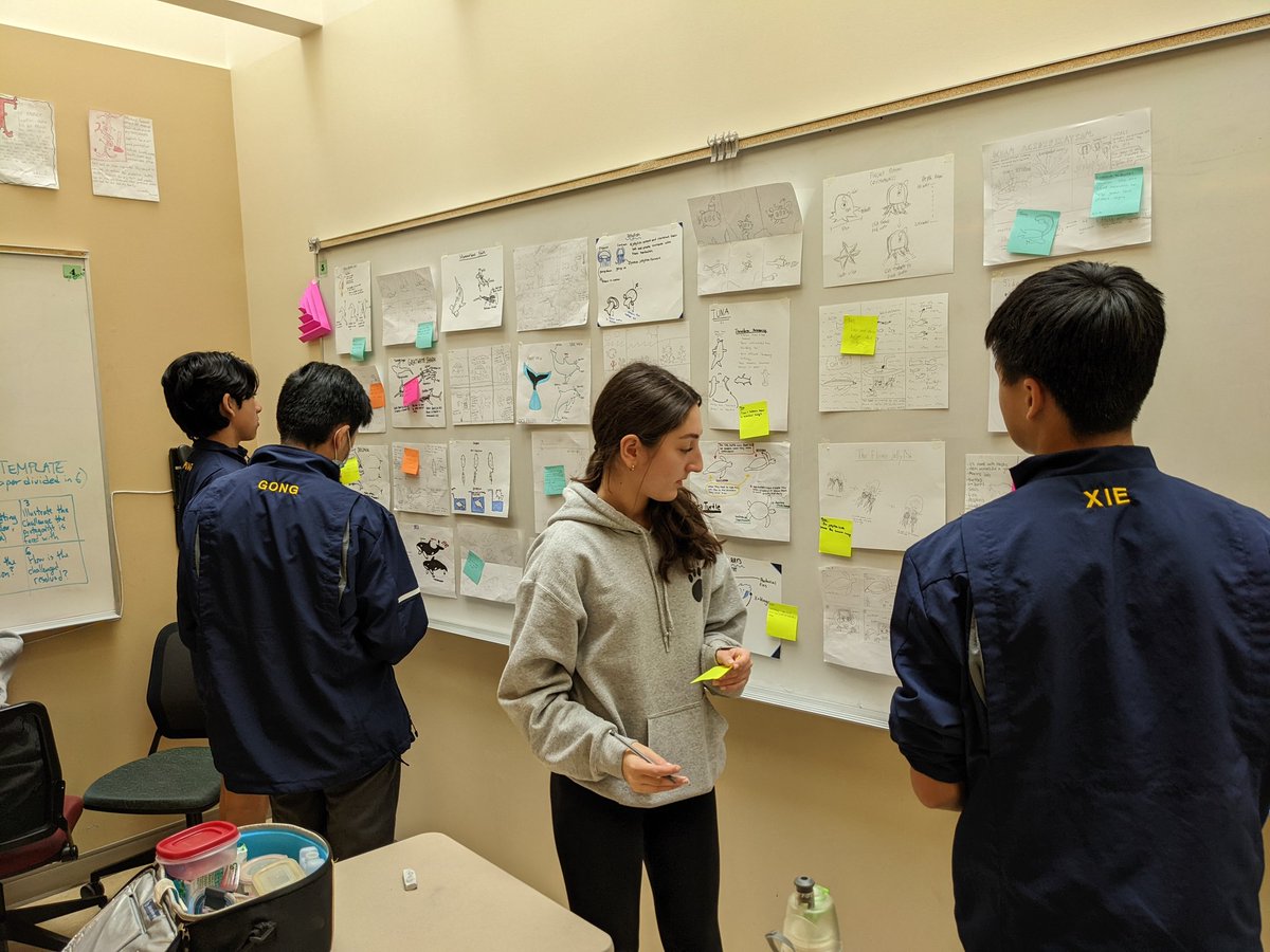Some fantastic #DesignThinking happening today <a href="/CollingwoodCavs/">Collingwood School</a>. G9's really stretching themselves to brainstorm solutions to various ocean threats. Connections are happening and groups are forming. Prototypes on deck for tomorrow!