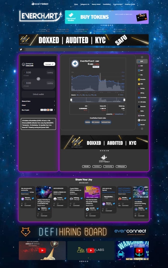 EverReflectTic1's tweet photo. The future is here!! Everchart in all it’s glory! The better version poocoin! The site that promotes projects with adds!! All profits benefit buyback and burn!! #EverChart #BSCGems #BNBswap #EverReflect #EVRF @EVRFTribe
#BUSDREWARDS
https://t.co/fGDNYVcV9L
@everreflect https://t.co/WPOnDqnePp
