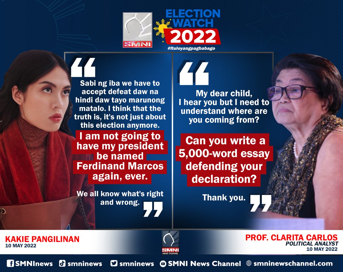 smninews's tweet photo. Kakie Pangilinan, binigyan ng assignment ni Prof. Clarita Carlos

#SMNIElectionWatch2022 
#YourVoteMatters  
#ItuloyAngPagbabago https://t.co/AnPa75o0vw