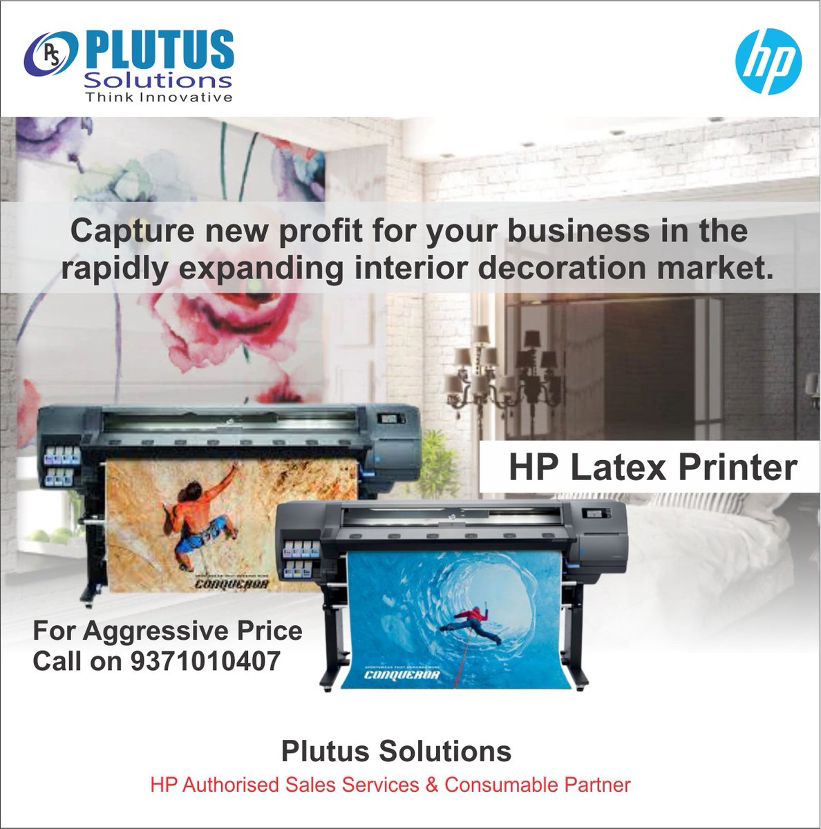 PlutusSolution's tweet image. HP Latex Printer 
 Capture new profit for your business in the rapidly expanding interior decoration market.  For aggressive price call on 9371010407
#hpwideformatprinter #hplargeformatprinter #hpplotters #hplatex #hpprinter