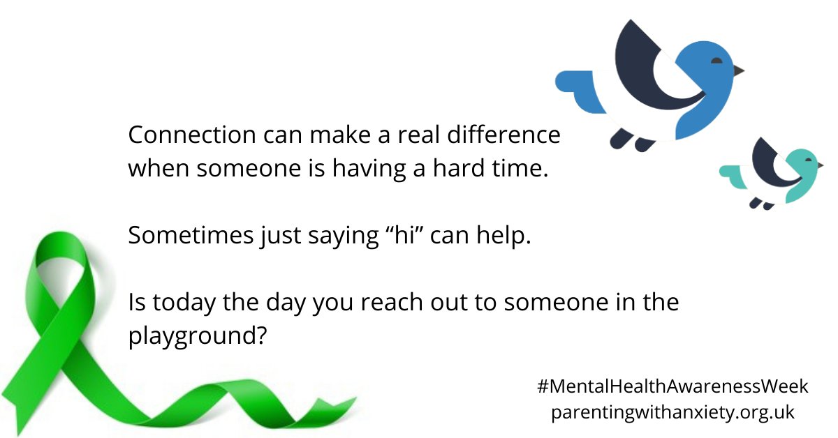 We all have mental health. 
At the Parenting with Anxiety project, we support parents who are struggling with theirs.
Sometimes the small things can help. 
Reaching out and connecting can make all the difference. 
#MentalHealthAwarnessWeek 
parentingwithanxiety.org.uk
