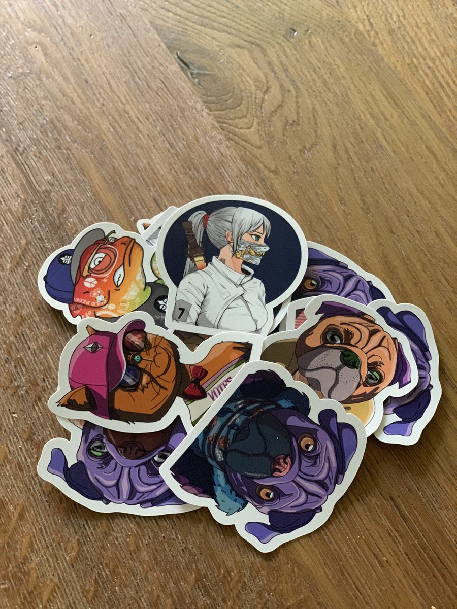 deigoshi's tweet photo. I want to give a shout out to my fren @MargaritaMama25 thank you for this amazing Stickers! Excellent Quality 🔥 Fast shipping 🙌🏽 made with Love ❤️ #NFT #stickershop #TDBC #777crew #KarmaKrew https://t.co/ksF0rh2d8B