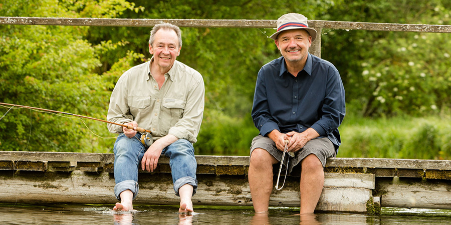 BritishComedy's tweet photo. The boys are back on the river bank! Mortimer &amp; Whitehouse: Gone Fishing will return for a new series. https://t.co/sznkNkquF9 https://t.co/uNmFzcYjI0