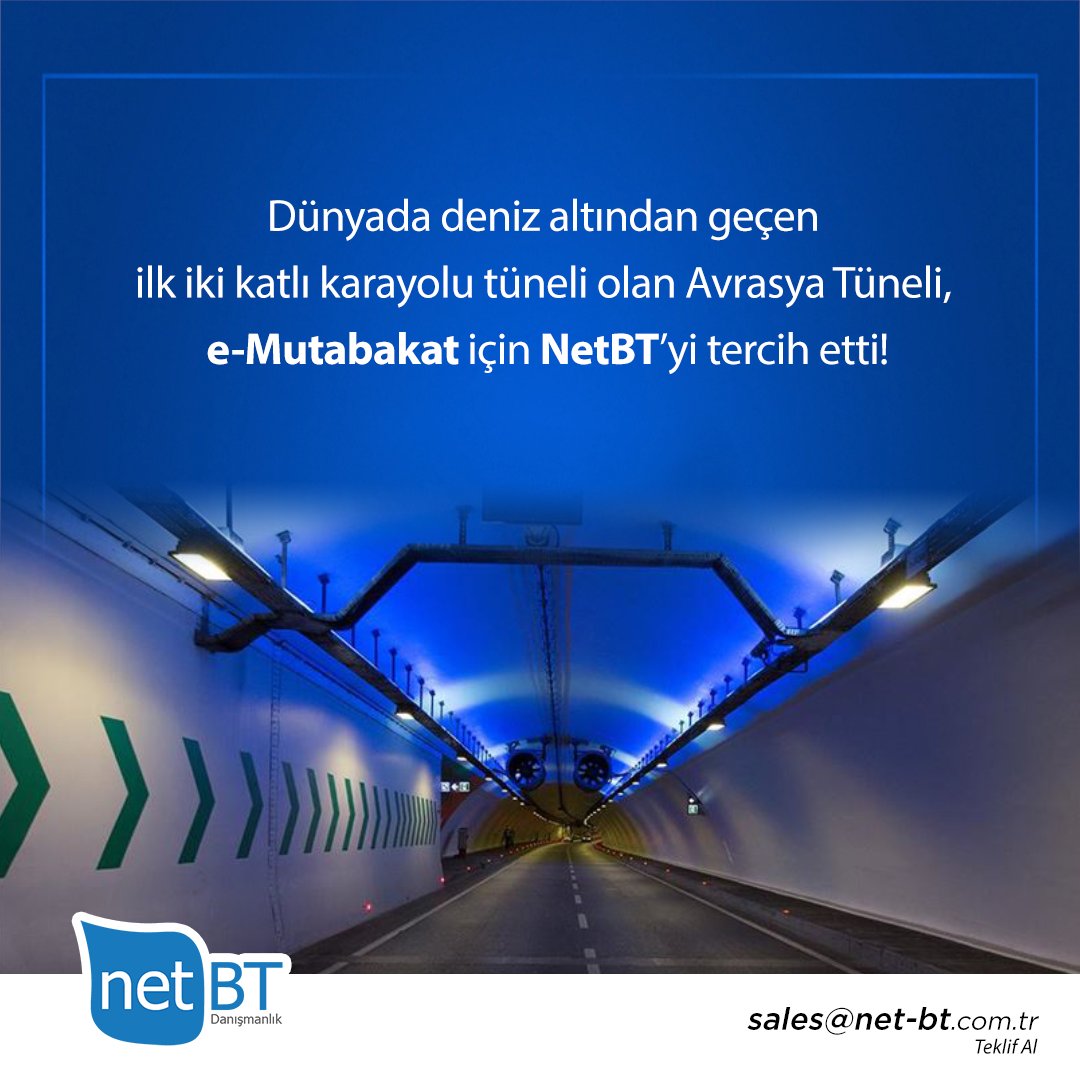 Dünyada deniz altından geçen ilk iki katlı karayolu tüneli olan Avrasya Tüneli, e-Mutabakat çözümü için NetBT’yi tercih etti!

#NetBT #AvrasyaTüneli #eMutabakat #Mutabakat #işbirliği