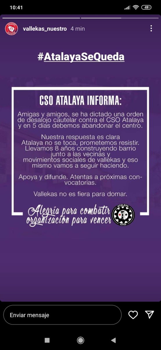 VKseDefiende's tweet photo. 😡 Quieren desalojar Atalaya, un ejemplo de centro social que alberga actividades deportivas, culturales, sociales, despensa solidaria, comunidad... 

Llevan 8 años construyendo barrio en un edificio de la Comunidad de Madrid que llevaba años vacío. https://t.co/U9tnDOf9BM
