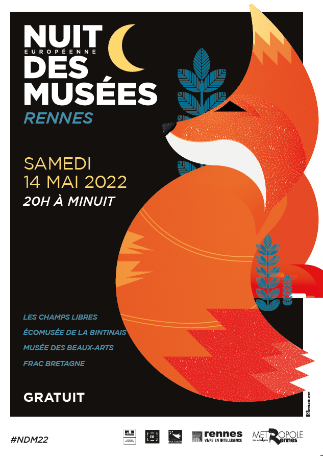 Rennes_presse's tweet photo. [Nuit européenne des musées] 
Samedi 14 mai, @mbar_officiel, @fracbretagne, @LesChampsLibres et @EcomuseeR proposent une programmation culturelle gratuite de 20h à minuit.
Cinéma 🎬, concerts 🎼, visites... il y en aura pour tous les goûts !
Le programme👉 https://t.co/gfcJkQLPuH https://t.co/6hoPc5oE54
