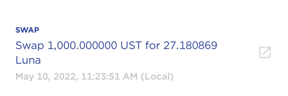 shootwilliam's tweet photo. @askthedr No harm trying I guess. I bought some $Luna using my $UST. $100k paper loss at the moment. https://t.co/Rvj1OFYTUZ