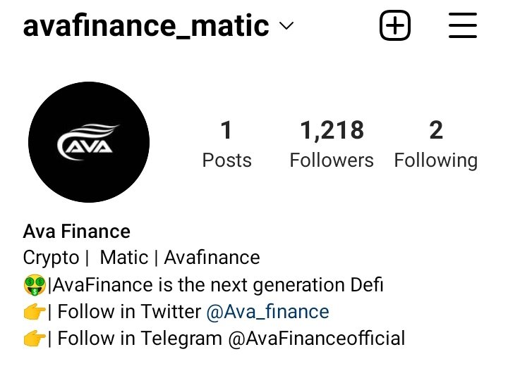 Ava_finance's tweet photo. Hello everyone.
Follow us on Instagram @avafinance_matic for another social media channel.
AvaFinance project will be live in a few days, and we will begin promoting our project as soon as possible. https://t.co/ZPojjIaouU