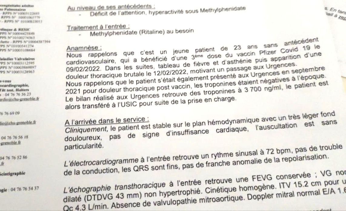 eldoradohumain's tweet photo. 💉 Témoignage : "J'ai 23 ans et j'ai faillit crever en soins intensifs suite à ma 3 ème dose. Si quelqu'un a un doute voici le rapport médical et merci de parler des nombreux cas que j'ai vu passer à l'hôpital !"

📰 Source https://t.co/dQOdQCCIxO