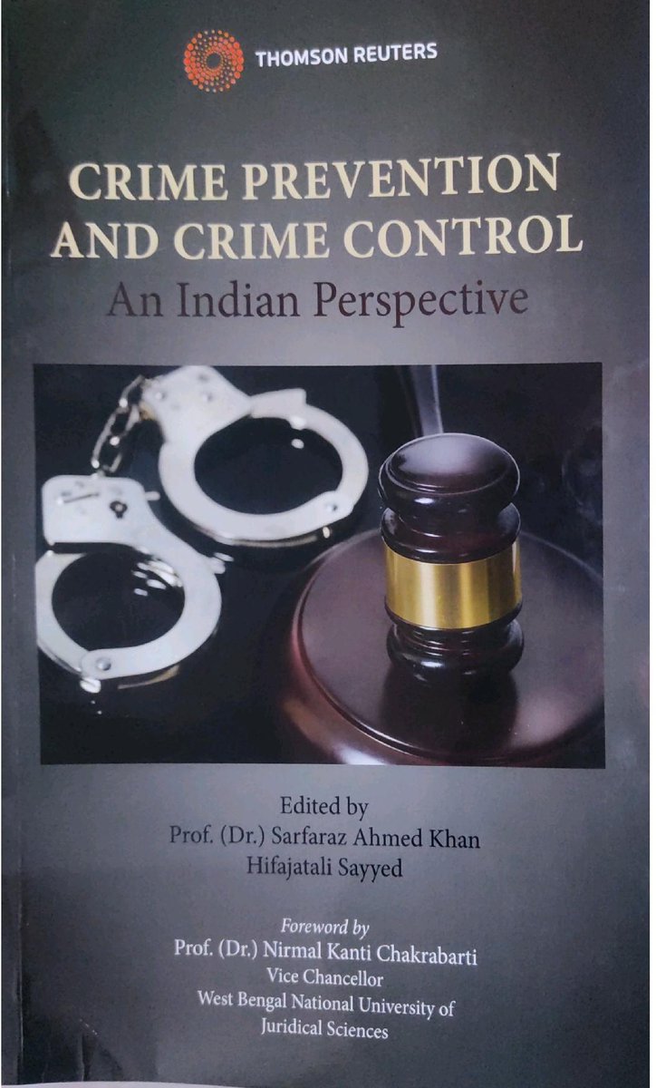 'Crime Prevention and Crime Control', by Thomson Reuters, has 25 chapters, each drafted strictly as per UGC norms and peer reviewed. I was commissioned to contribute the 15th chapter on "Targeted Killings : exploring the legal dimension"