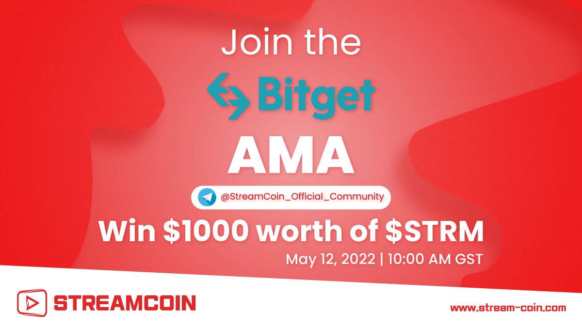 streamcoin_strm's tweet photo. 💰 Win $500 worth of $STRM.
✅  Follow @streamcoin_strm and @bitgetglobal
✅  RT this tweet
✅  Validate - https://t.co/41db5ps3m8.
💰 Earn Bonus $500 Share:
✅  Top 5 questions asked in the STRM-Bitget AMA
✅  Top 5 winners of the quiz after the AMA

#AskMeAnything #Bitget #STRM https://t.co/dbUnILoh0J