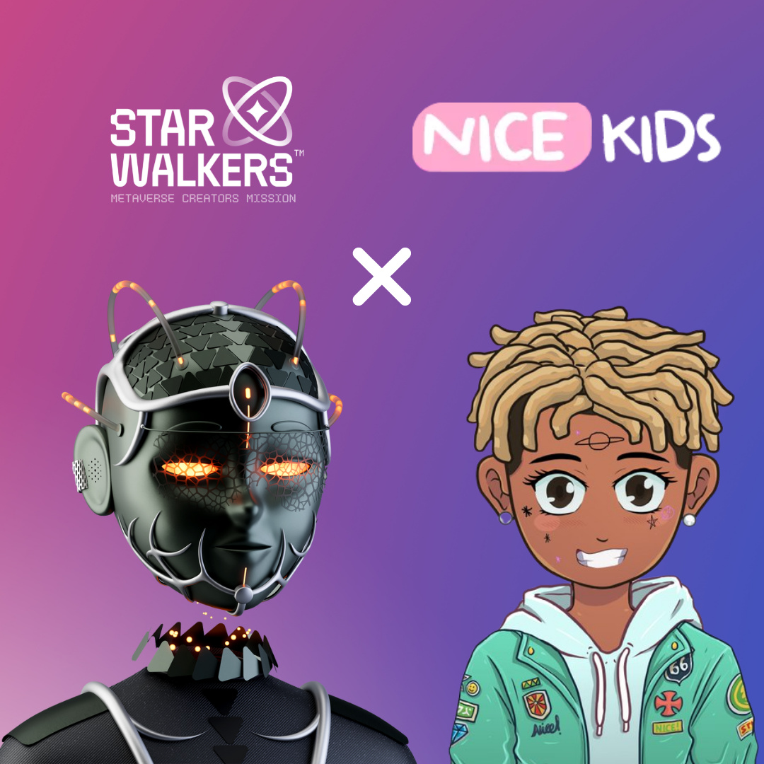 Hey, ✦Walkers!
Our collab with Nice Kids Collective

To celebrate this, we are giving away:
5 #WL Spots x Star Walkers
5 WL #Spots x Nice Kids
📌To enter:
✅Follow
@nicekidsNFT
&amp;
<a href="/Starwalkers_io/">STARWALKΞRS™</a>
✅Like &amp; RT
✅Tag 4 NFT friends
⏳24 hours
#NFTGiveaway #NFT