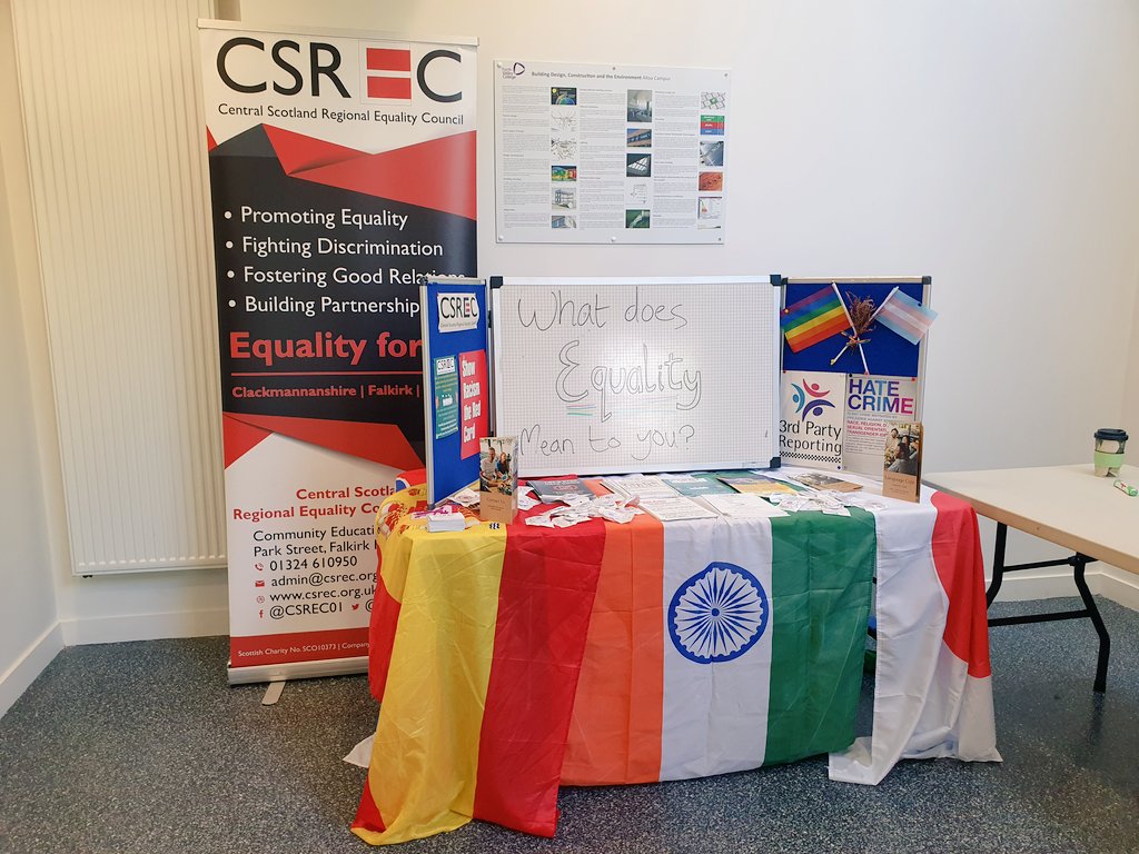 CSREC_EEO's tweet photo. We're at the Alloa Campus of Fourth Valley College today for Mental Health Fortnight.

We want to know - what does equality means to you? https://t.co/jc6BrpK5gs