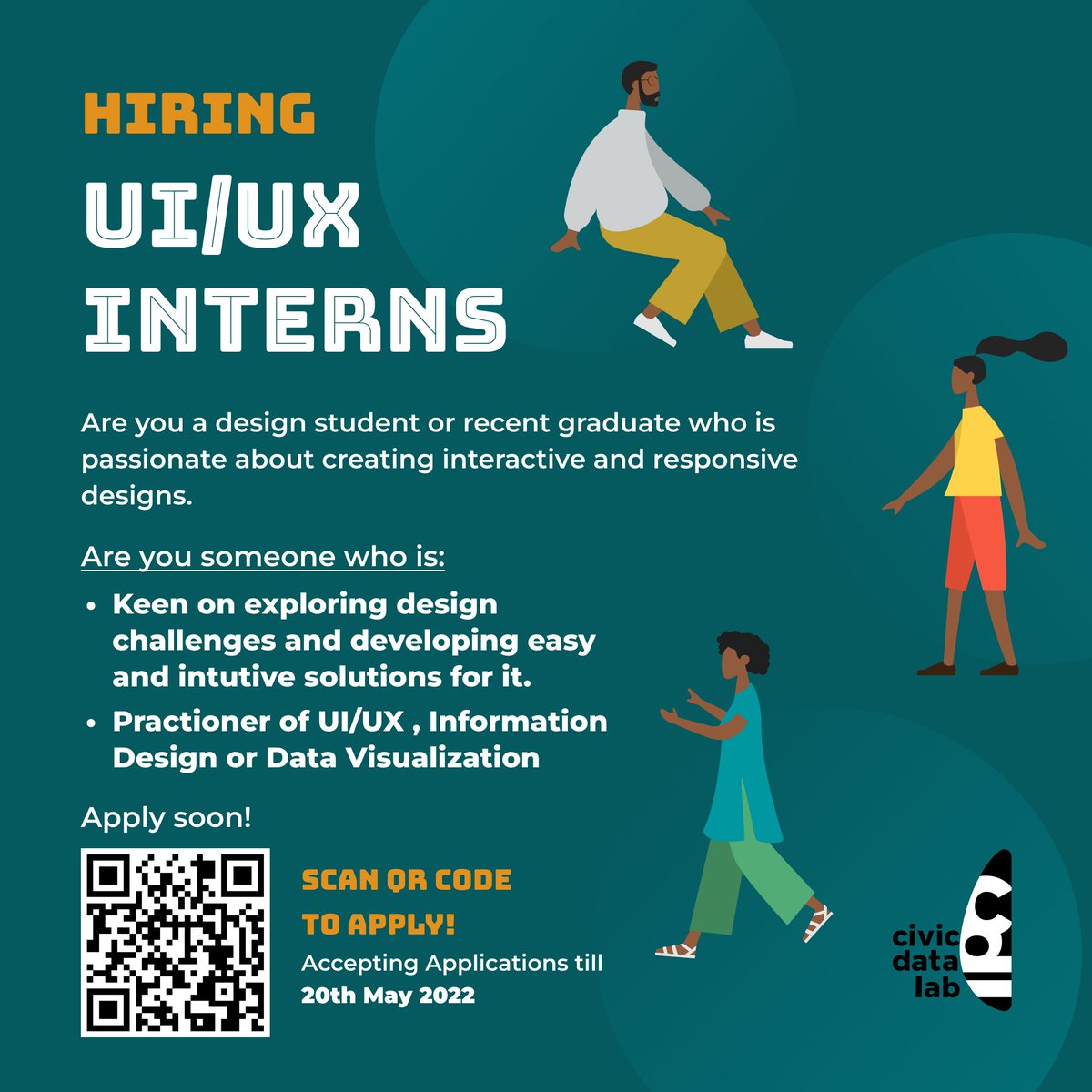CivicDatalab's tweet photo. Are you a #design student who is keen to use your skills to help citizens consume more #OpenData, enabling them to actively participate in governance? Apply by 20th May for our paid Design Internship to hone your skills &amp; do more #Design4Good!

https://t.co/gqgbQvhQJp https://t.co/FBtwkOMorV