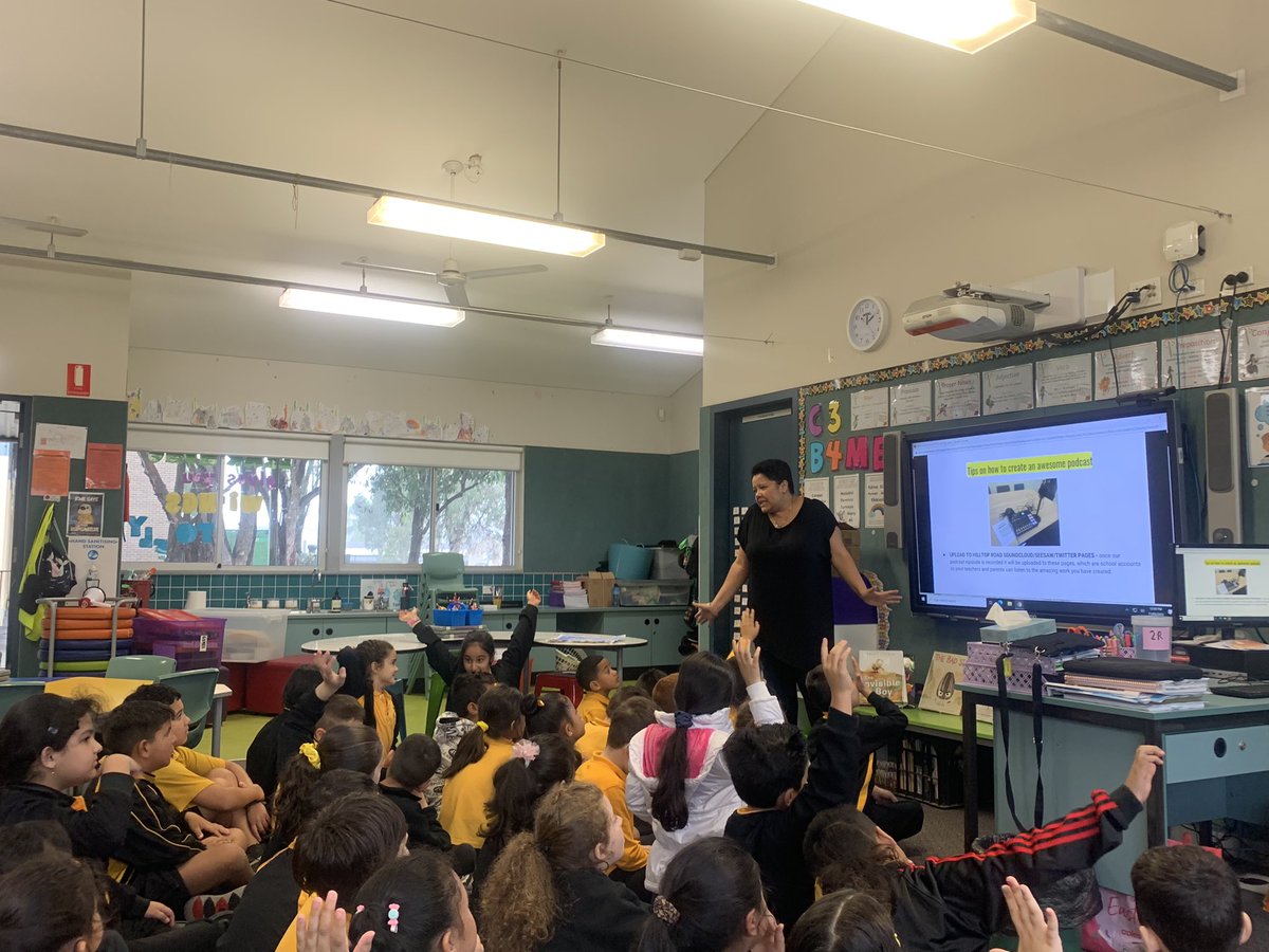 The exciting new Podcast program launched today with some very curious Yr 2 students 😊 Over the next few weeks Ms  <a href="/Maxine_Johns06/">Maxine_Johns</a> will be working with class teachers to help students learn how to put their own podcasts together 🗣<a href="/HPopStudio1/">H.Pop Studio</a> <a href="/see_natalie/">Natalie See</a> <a href="/baddour_r/">Ronya Baddour</a>