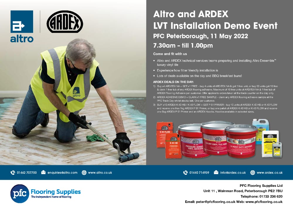 Happening right now at PFC Peterborough, pop by for live demos until 1pm! #Peterborough #flooring #livedemo