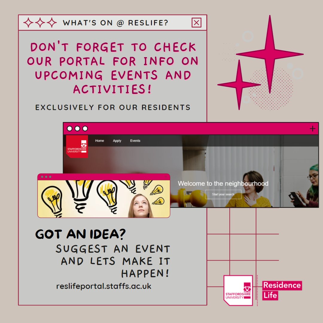 StaffsHalls's tweet photo. We host a range of activities &amp; events throughout the year, BBQs, Cake baking sessions, Board game nights and more. Why not hop over to the portal at https://t.co/OY185EHaID and check out what's upcoming?

#events #unilife #studentlife #university #campuslife #uni #student https://t.co/TrrPWKTklE
