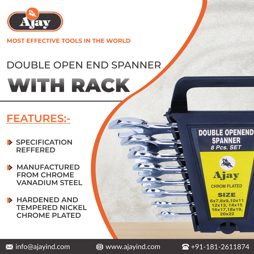 IndustriesAjay's tweet image. AJAY DOUBLE OPEN END SPANNER WITH RACK
Order : amzn.to/3NaLf9H
☎️ Call: 097813 50295
Ajay Industries #spanner #spannerset #rightools  #longplier #hexsocket #handtools #handtoolsonly #jalandhar #punjab #india #import #export #industry #industrialdesign #pragati #TOTARS