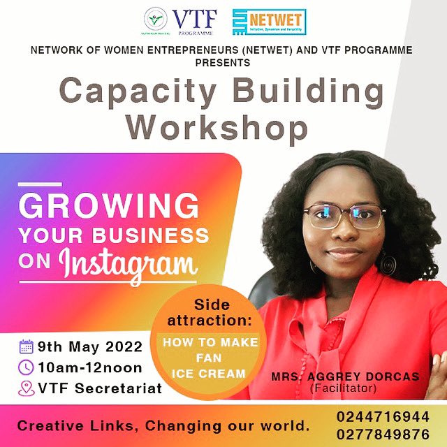 DManortey's tweet photo. I had the esteem privilege of taking women in entrepreneurship on how they can leverage social media (instagram) as tool to grow their business! Many thanks to @netwet and @vtfprogramme for the opportunity.
#womeninenterpreneurship #creatingopportunities @YagGhana https://t.co/DAzUPEvz0f